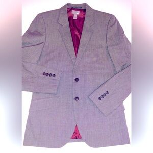 H&M Elegant Set of 2 Suit Jacket Men Blazer Pants Office Gray